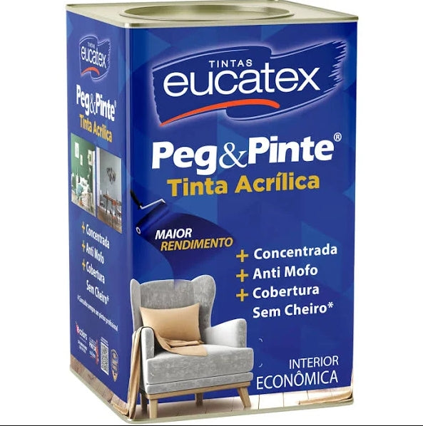 Tinta Acrílica Peg & Pinte 18l Branco - Eucatex